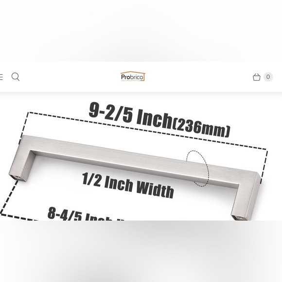 Square Cabinet Handles - Brushed Nickle - 10PCS - Picture 4 of 11